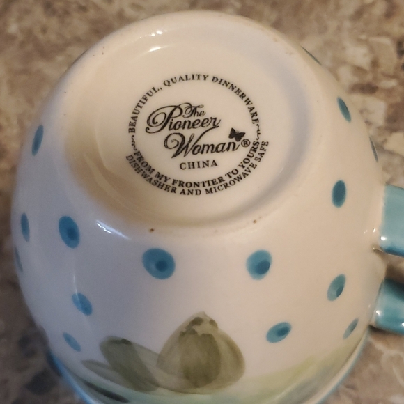 The Pioneer Woman Red Floral Mug with Blue Handle - Picture 3 of 3